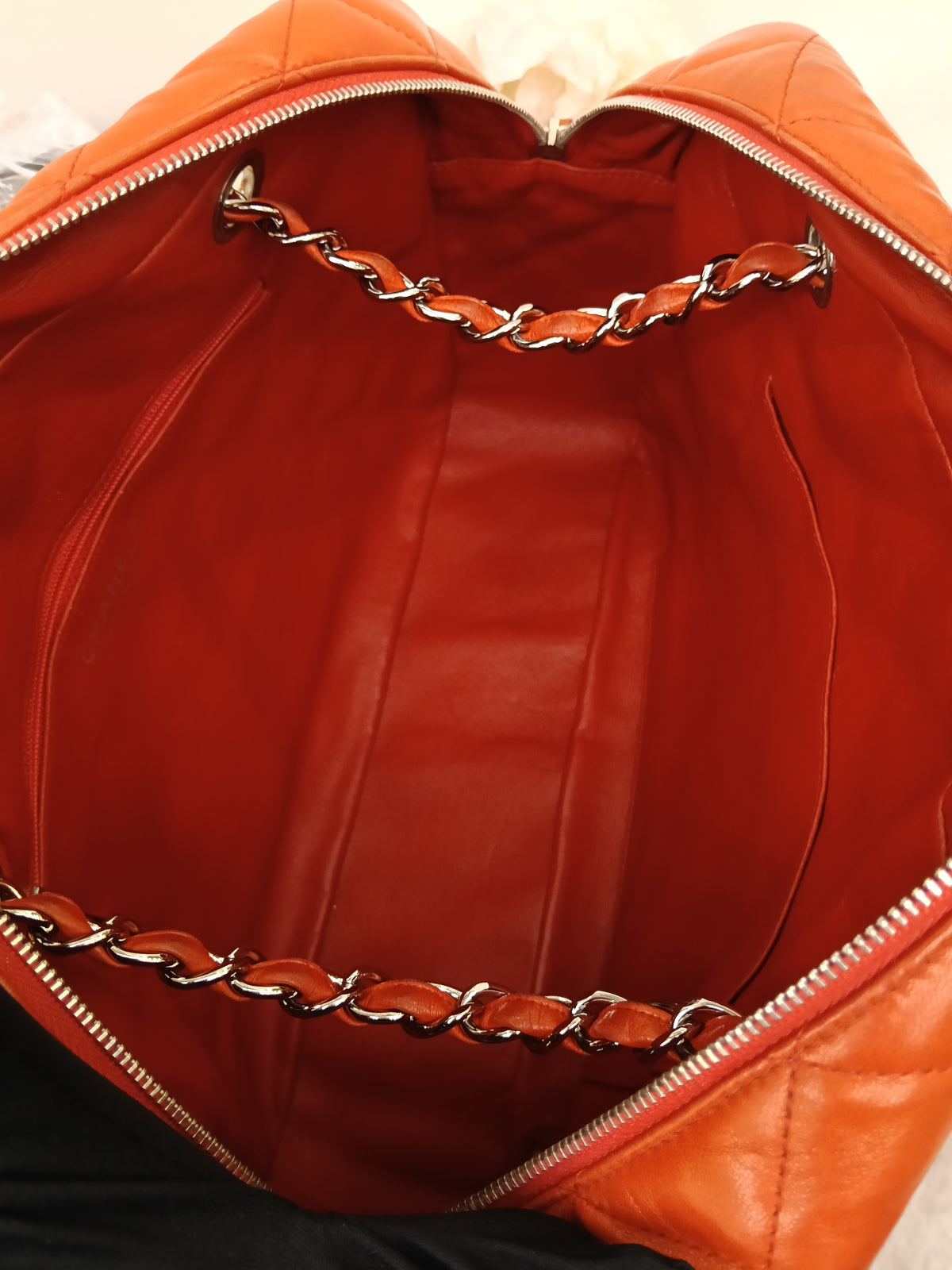 Chanel Camera Lamb Red Coral SHW #15