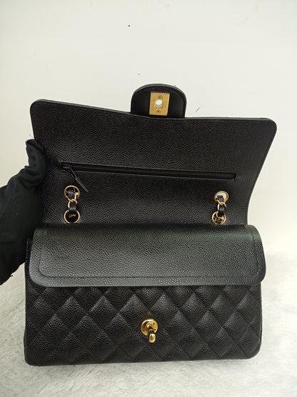 Chanel Medium Caviar Black GHW DF (CHIP)