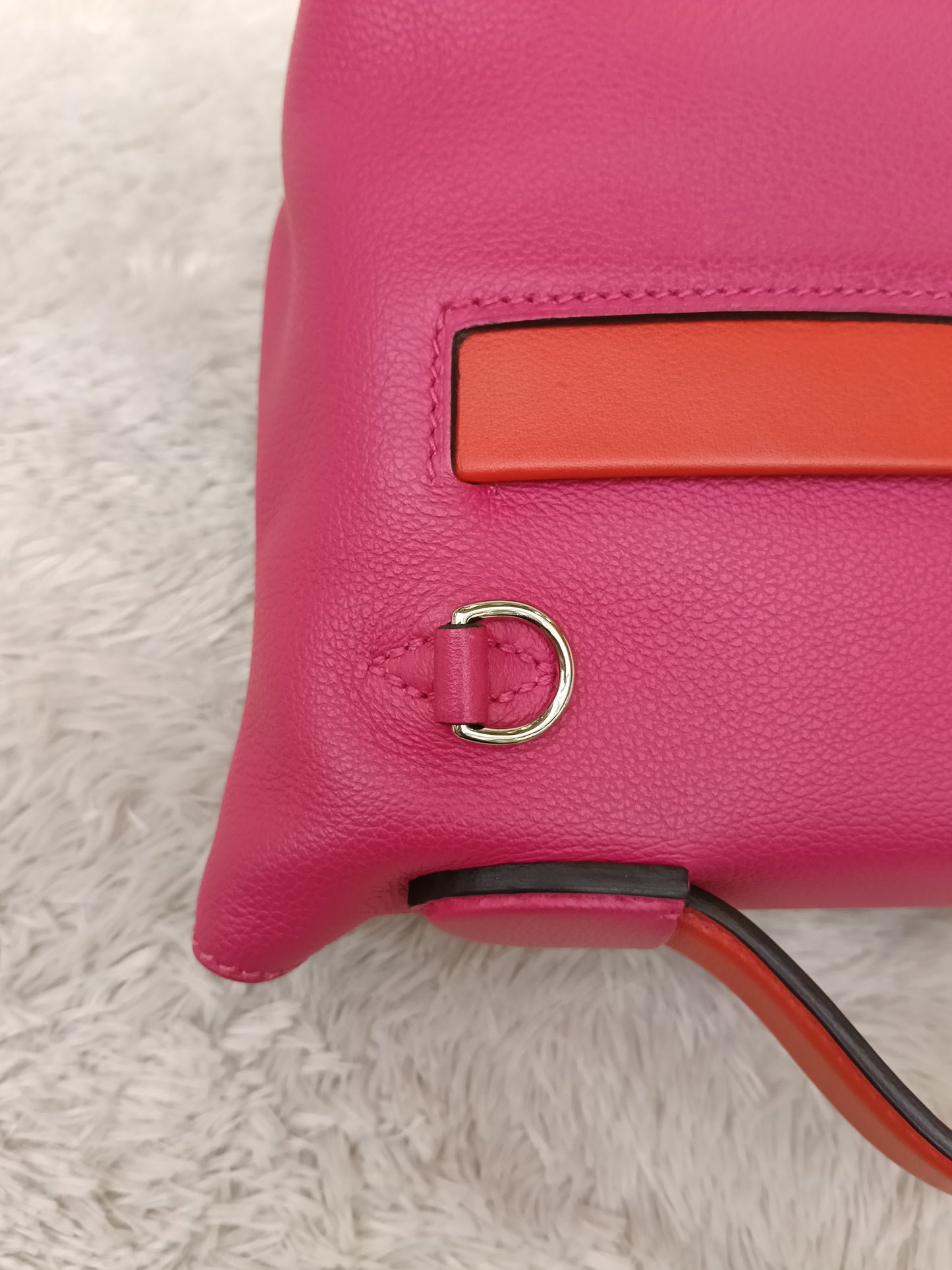Hermes 2424 Mini Evercolour Swift Rose Mexico Rouge De Coeur PHW #Z