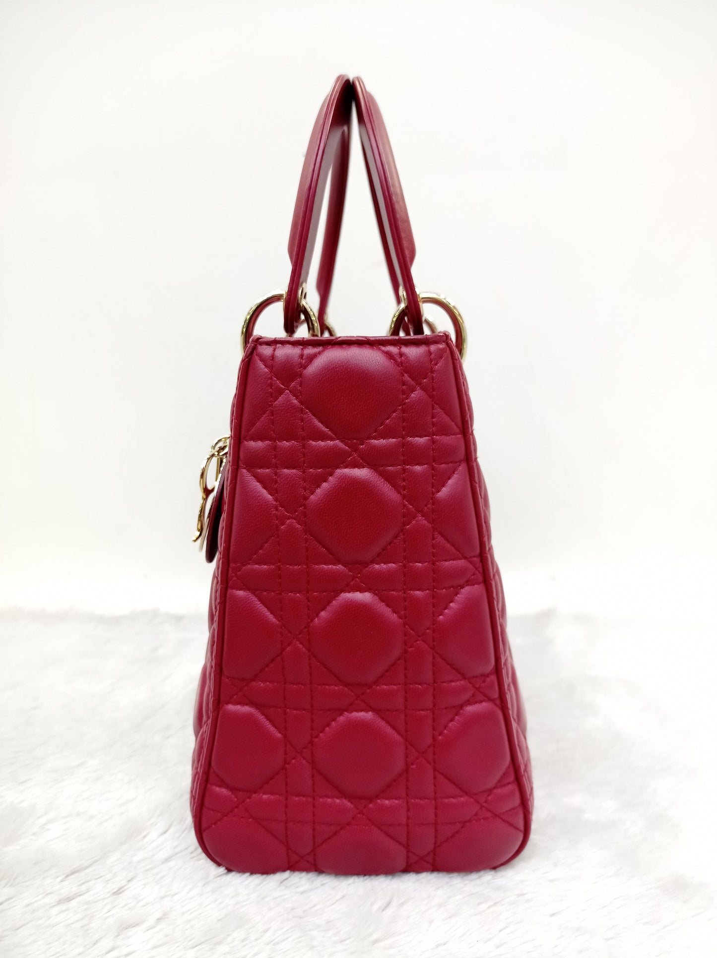 Lady Dior Medium Lamb Wine GHW 2017