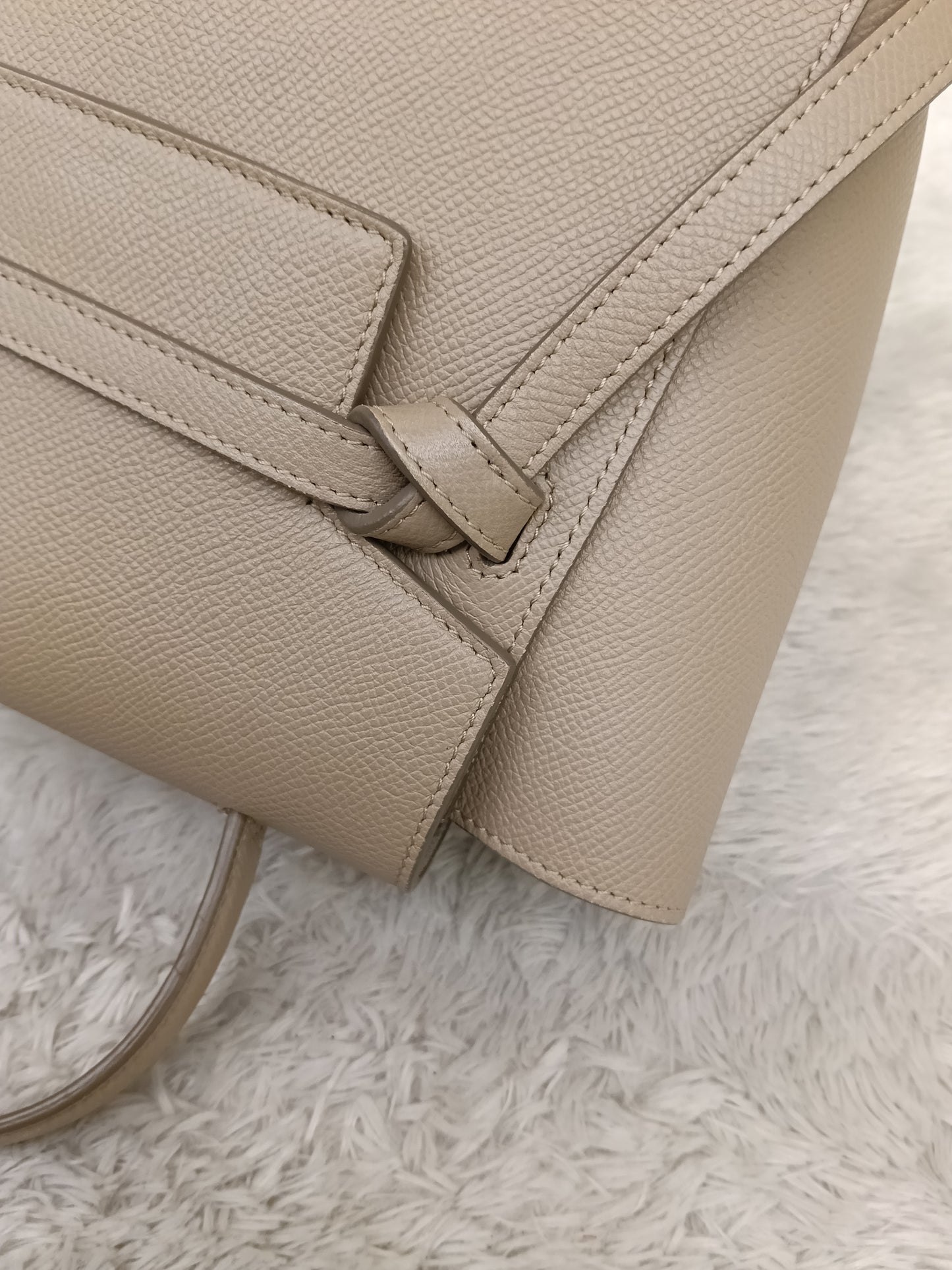 Celine Nano Belt Grained Light Taupe GHW 2018