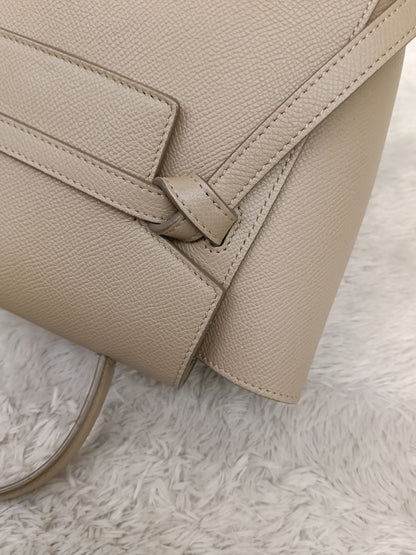 Celine Nano Belt Grained Light Taupe GHW 2018