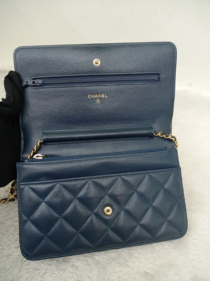 Chanel WOC Caviar Navy GHW #22