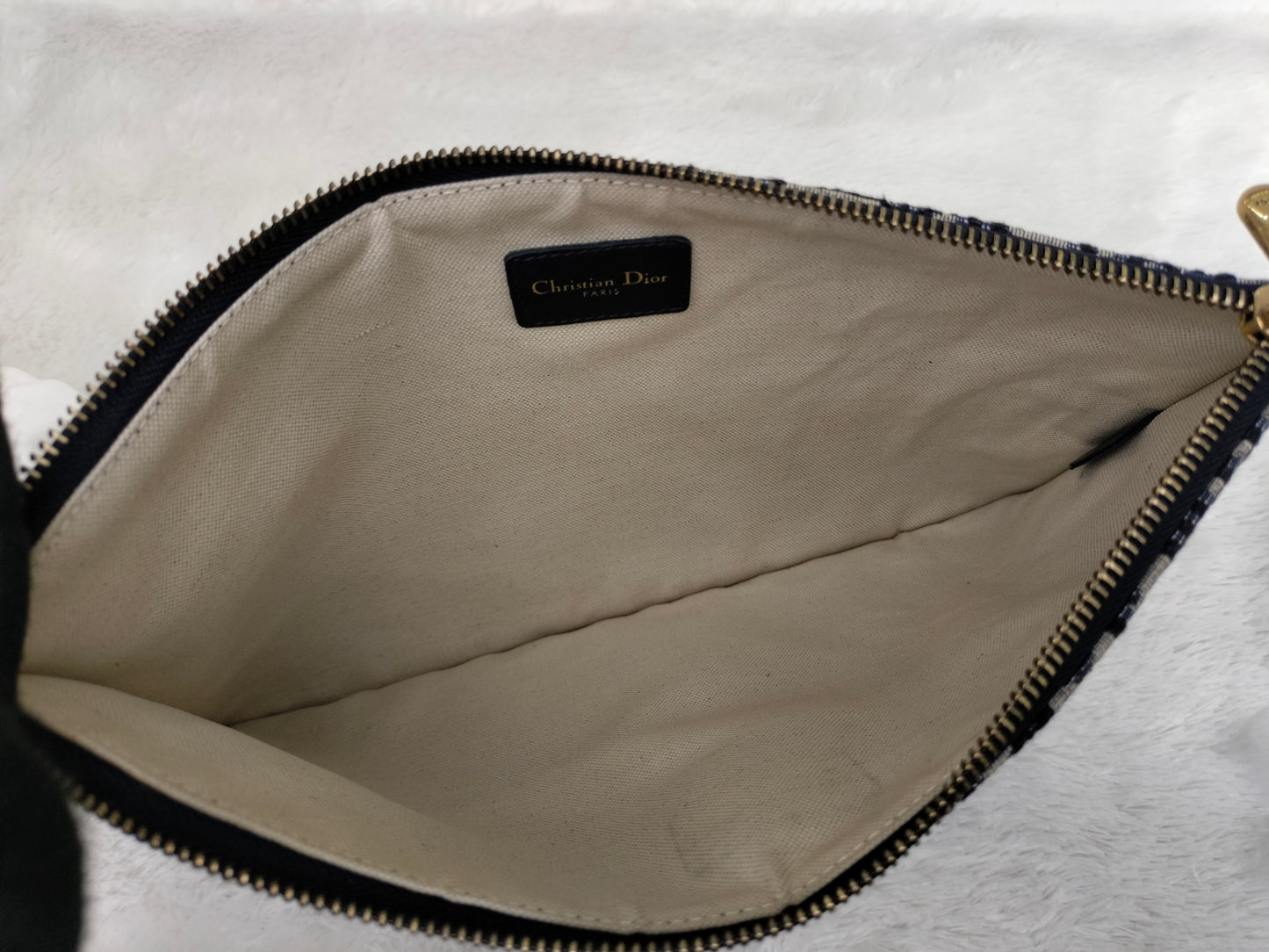 Dior Clutch Logogram Jacquard Oblique Navy GHW 2019