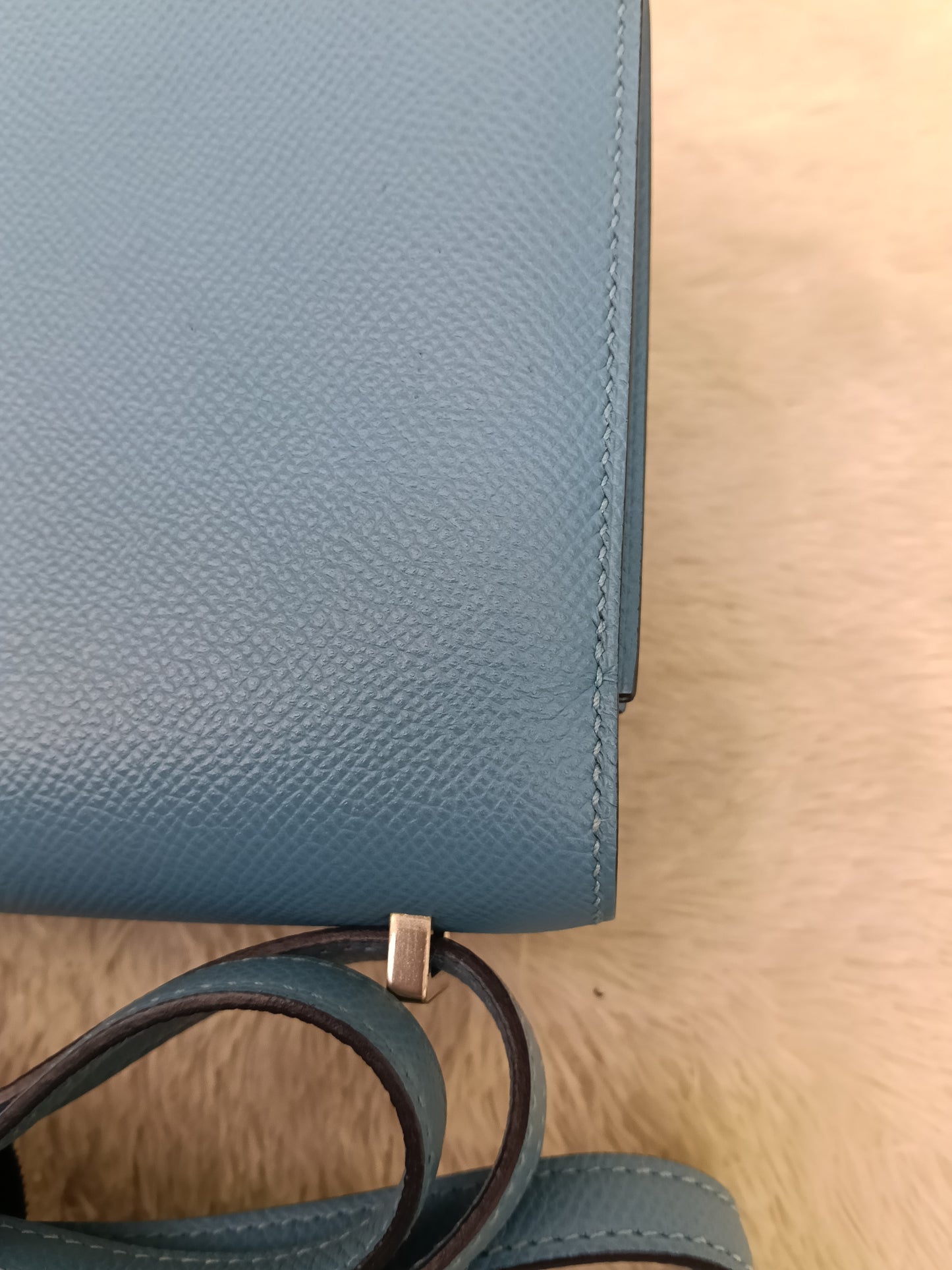 Hermes Constance 18 Epsom Bleu De Nord Rouge De Coeur Enamel PHW #Y