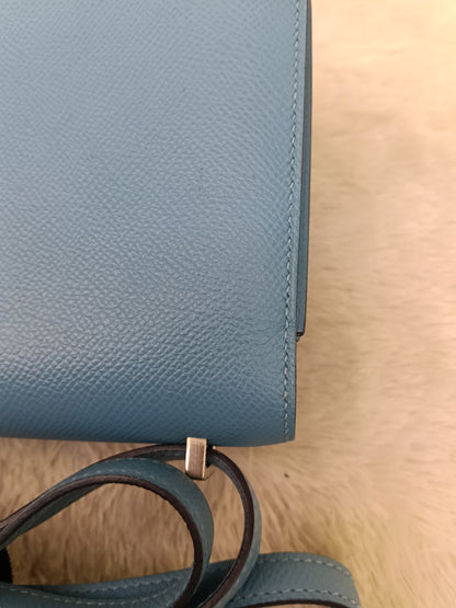 Hermes Constance 18 Epsom Bleu De Nord Rouge De Coeur Enamel PHW #Y
