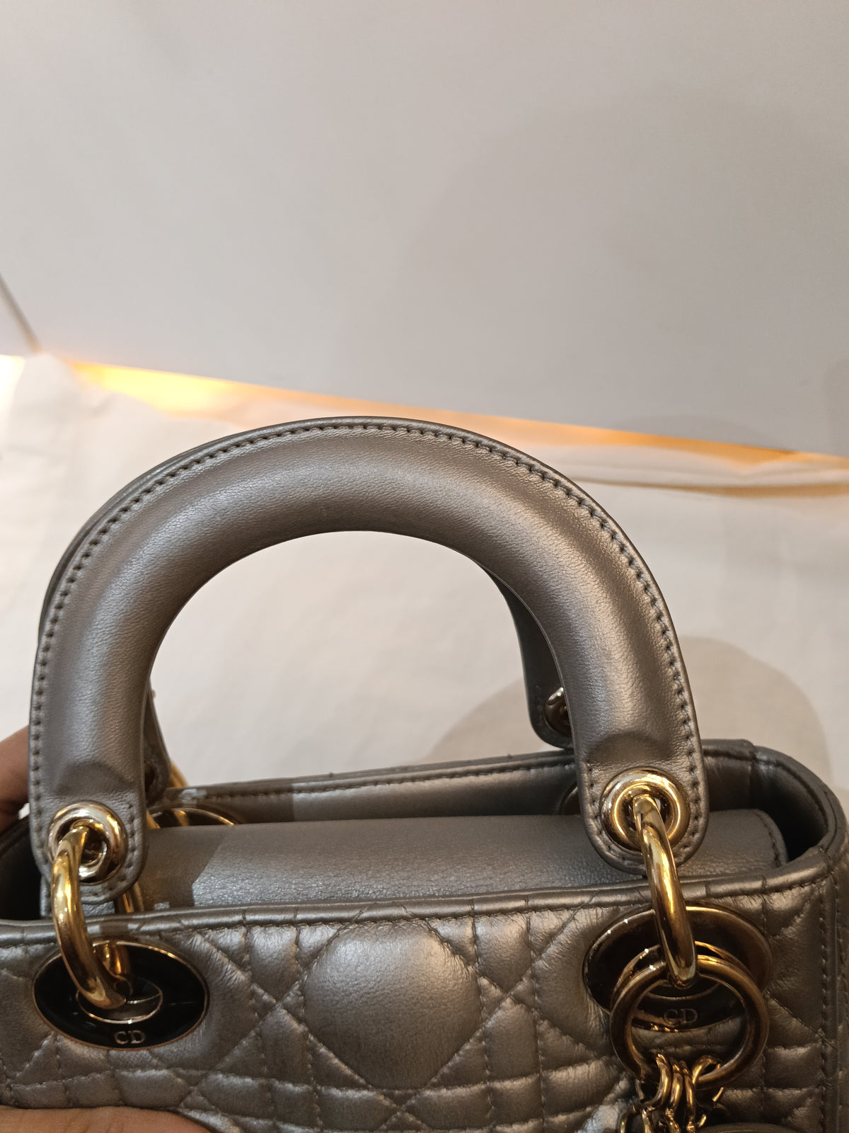 Lady Dior Mini Lamb Silver GHW 2016