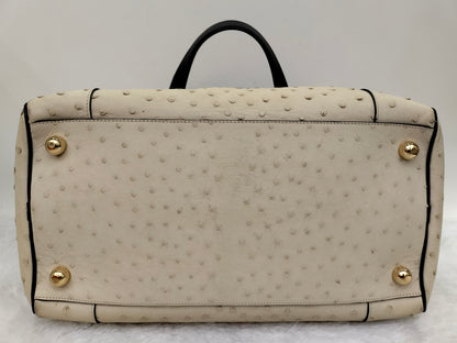 Loewe Fusta Ostrich Anagram Beige Brown GHW 2011