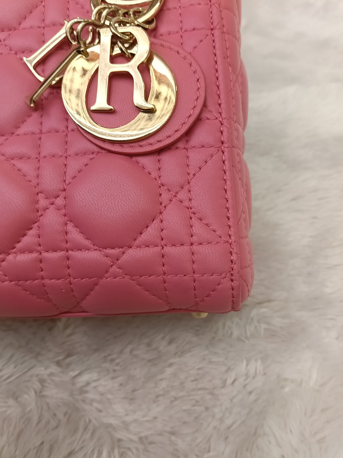 Lady Dior Mini Lamb Fuchsia GHW 2018
