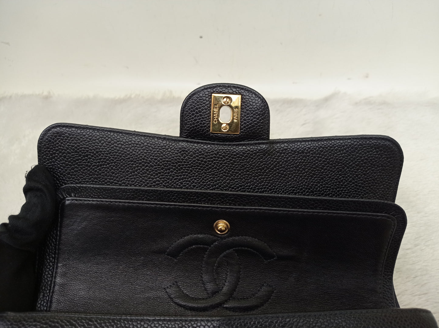 Chanel Small Caviar Black GHW DF #9