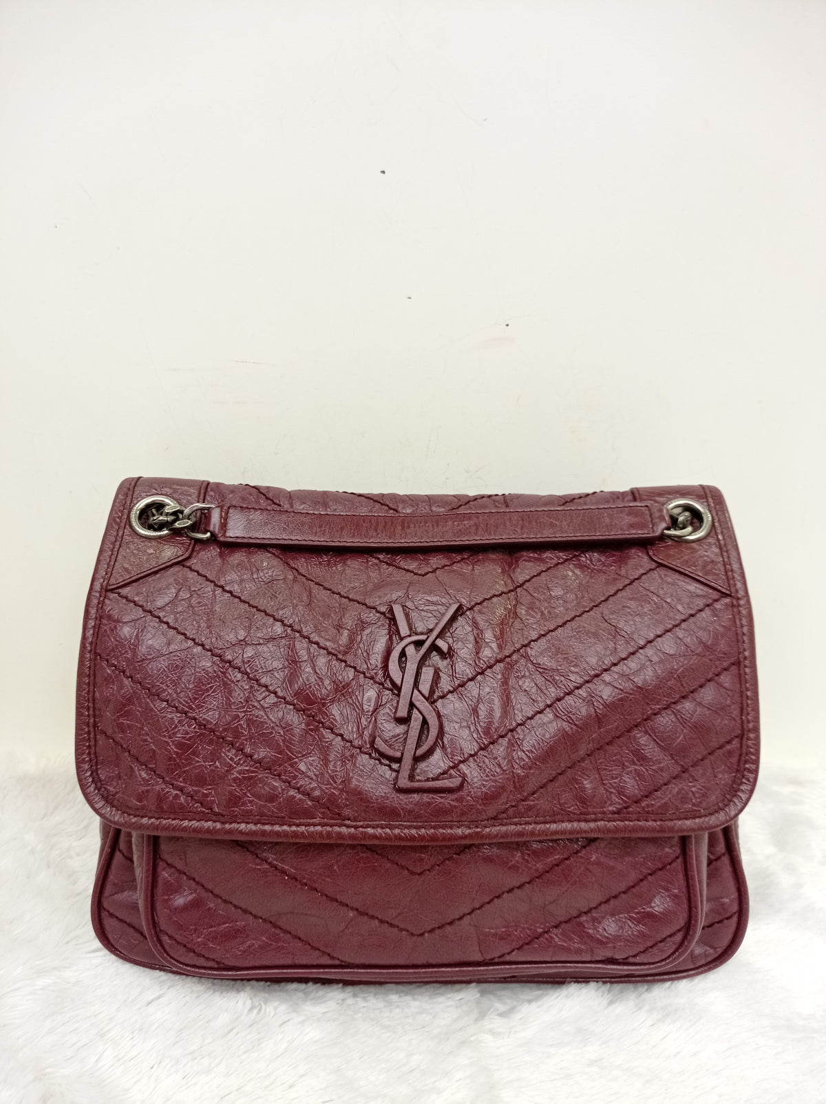 YsL Niki Medium Calfskin Burgundy RHW 2018