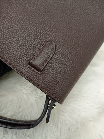 Hermes Kelly Depeche Pochette 25 Togo Ebene PHW #Y
