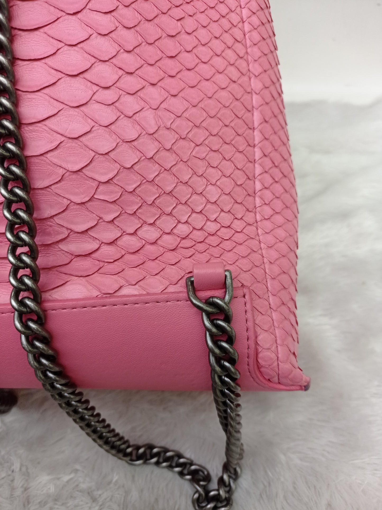Chanel Urban Luxury Drawstring Backpack Python Pink RHW #22