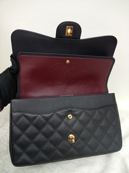 Chanel Jumbo Caviar Black GHW DF #17