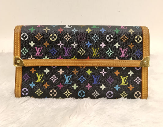 LV Porte Tresor International Wallet Monogram Multicolour Black 2005