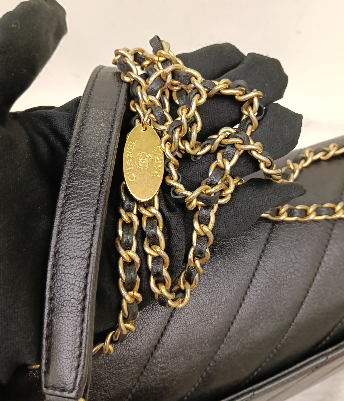 Chanel Jumbo Diagonal Flap Lamb Black GHW #21