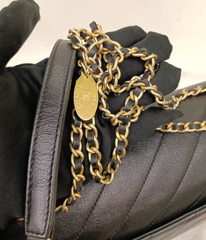 Chanel Jumbo Diagonal Flap Lamb Black GHW #21