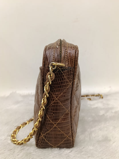 Chanel Camera Tassel Lizard Brown GHW #0