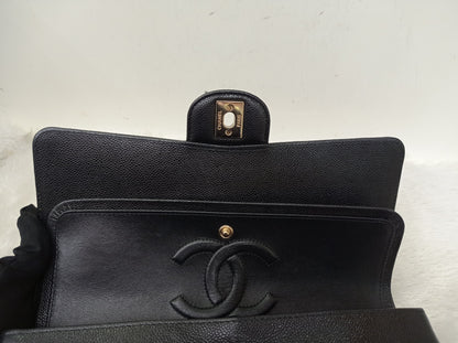 Chanel Medium Chevron Caviar Black GHW DF #30