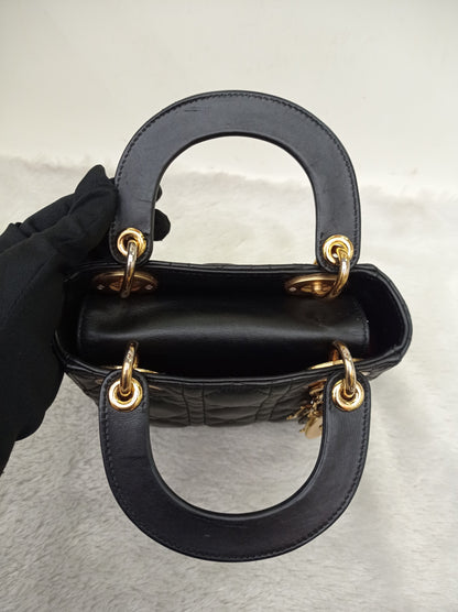 Lady Dior Mini Lamb Black GHW 2017