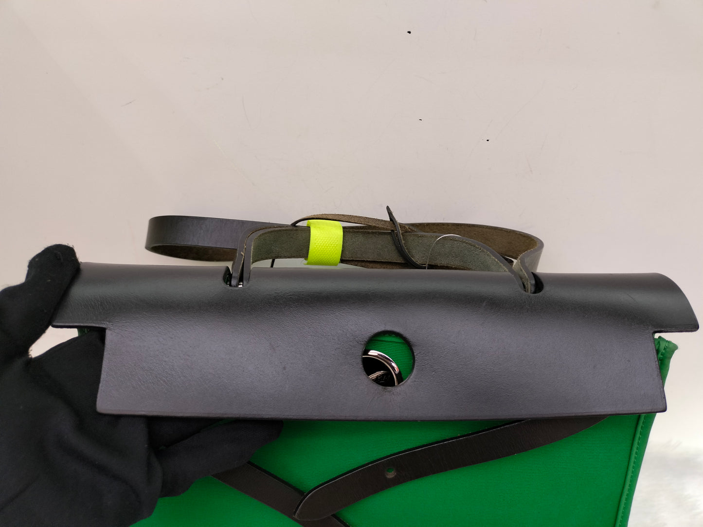 HB31 Zip Toile Vert Cactus Flap Black PHW #D