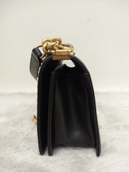 Chanel Boy 25 Caviar Black GHW #30