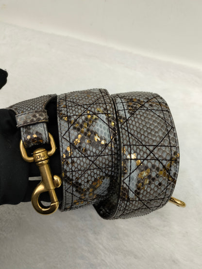 Lady Dior Mini Cannage Supple Python Gray Gold GHW 2017