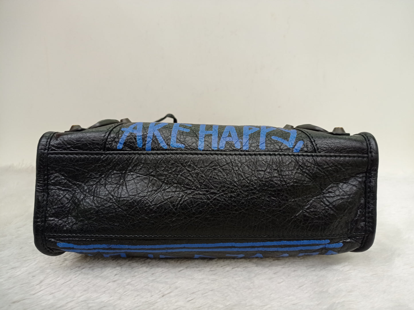 Balenciaga Mini City Classic Graffiti Black Bleu Violet RGHW 2018