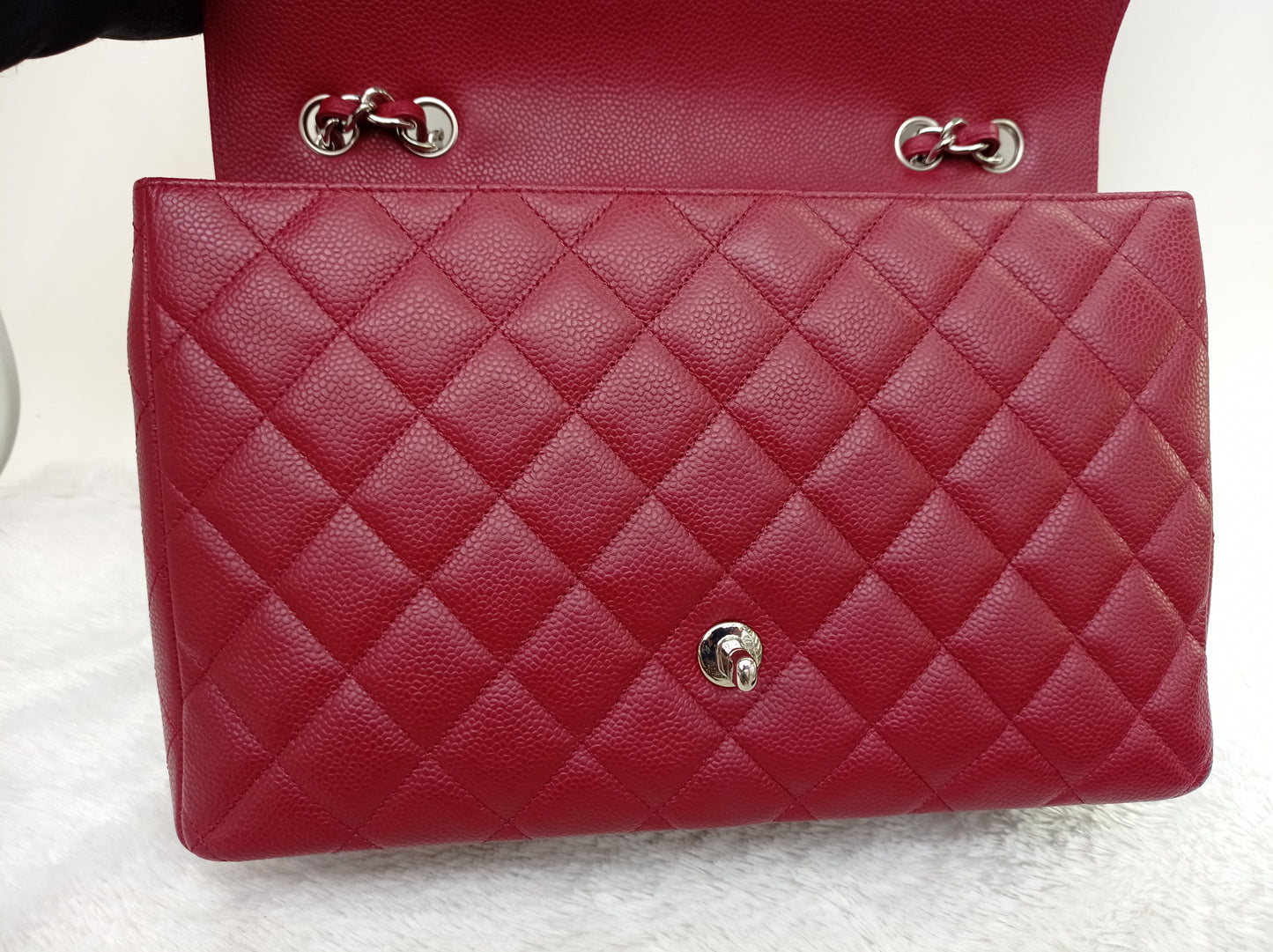 Chanel Jumbo Caviar Red SHW SF #13