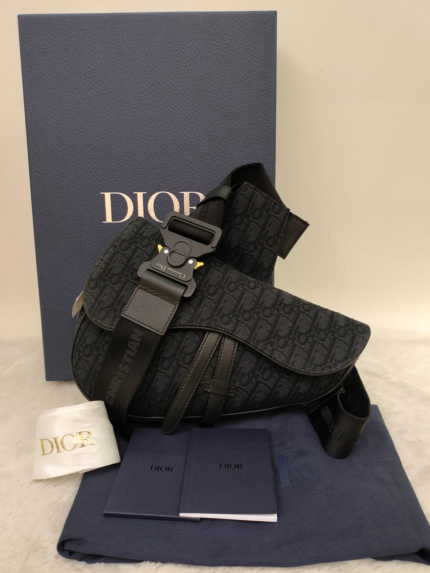 Dior Saddle Men Oblique Jacquard Black 2023