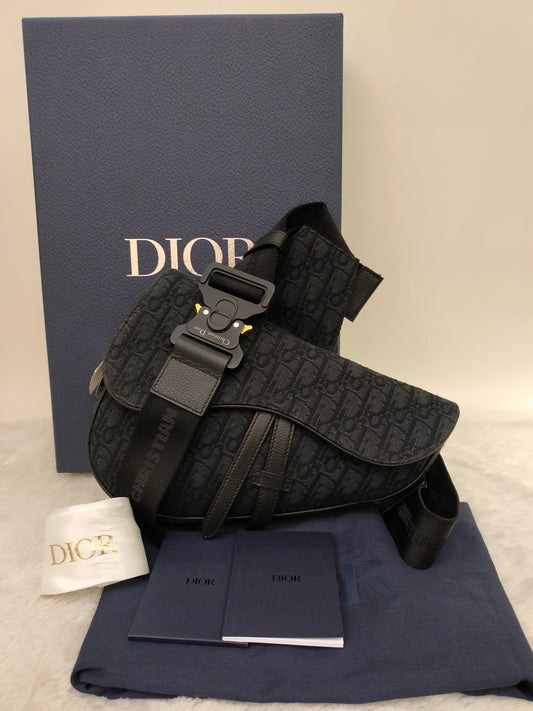 Dior Saddle Men Oblique Jacquard Black 2023