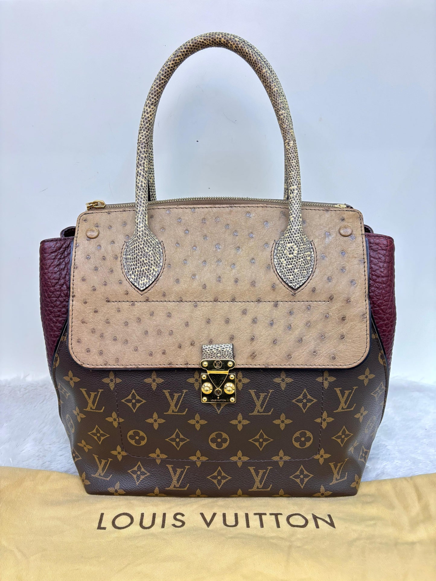 LV Majestueux MM Monogram Ostrich Lizard Bordeaux 2012