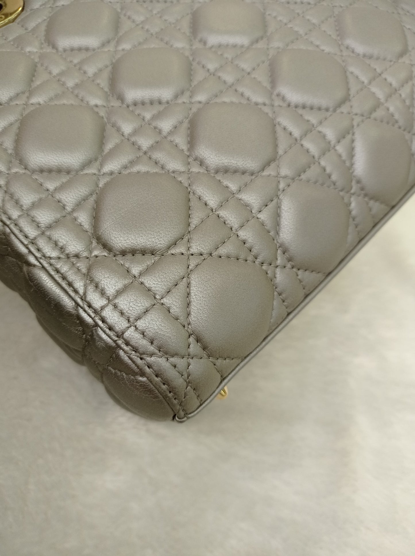 Lady Dior Medium Lamb Grey GHW