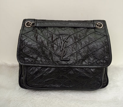 YsL Niki Medium Calfskin Black RHW 2018