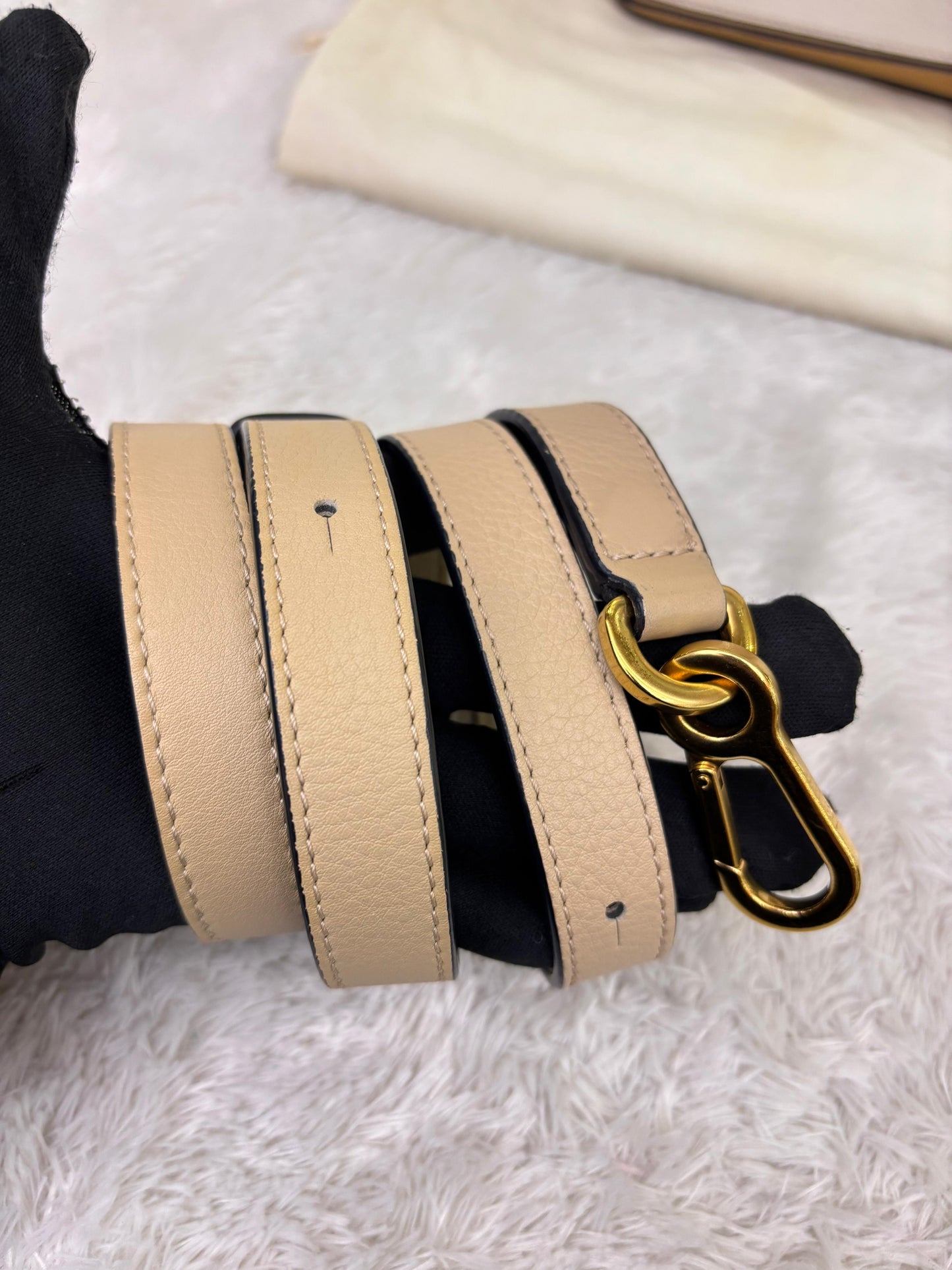 Loewe Puzzle Small Calfskin Dusty Beige Soft White GHW 2022