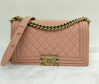 Chanel Boy 25 Caviar Salmon GHW #25