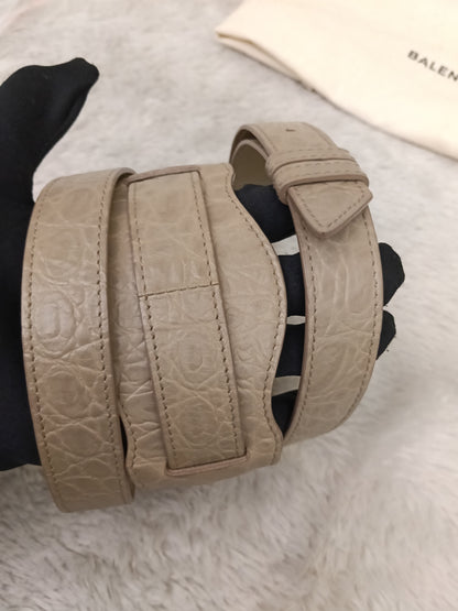 Balenciaga Small City Classic Croco Beige GHW 2018