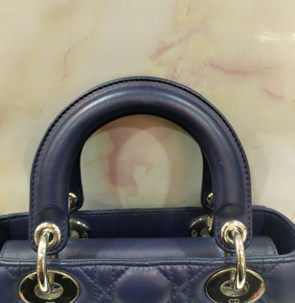 Lady Dior Small Lamb Navy SHW 2016