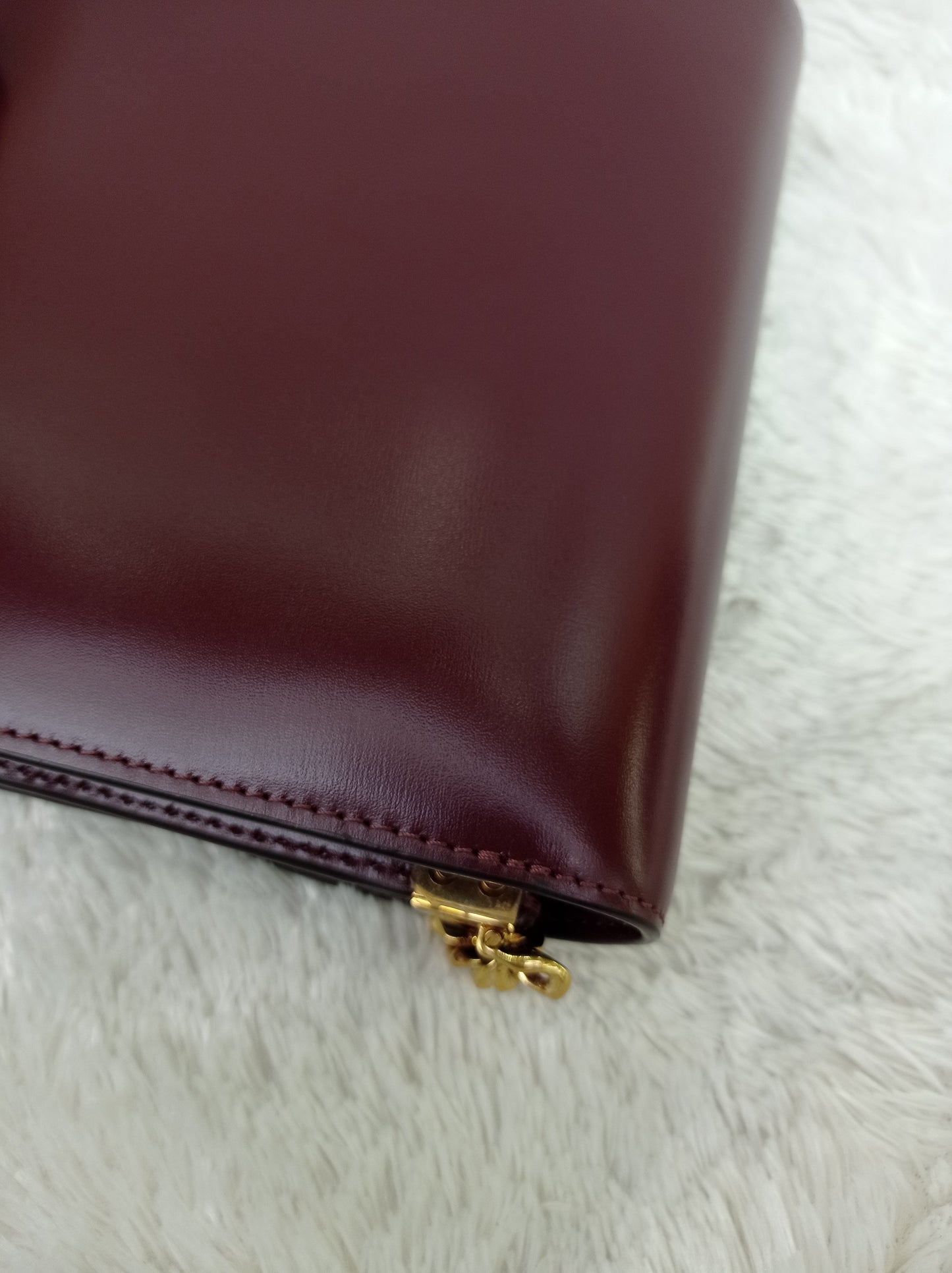 Celine Triomphe College Calfskin Dark Burgundy GHW 2023
