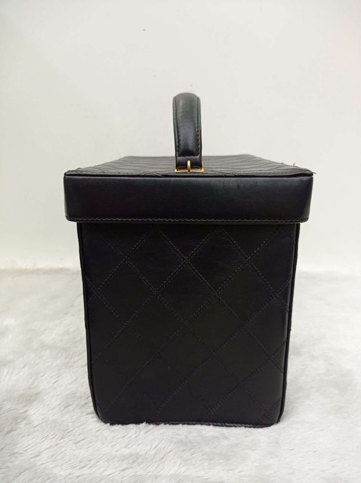 Chanel Vanity Case Box Large Lamb Black Vintage GHW #3
