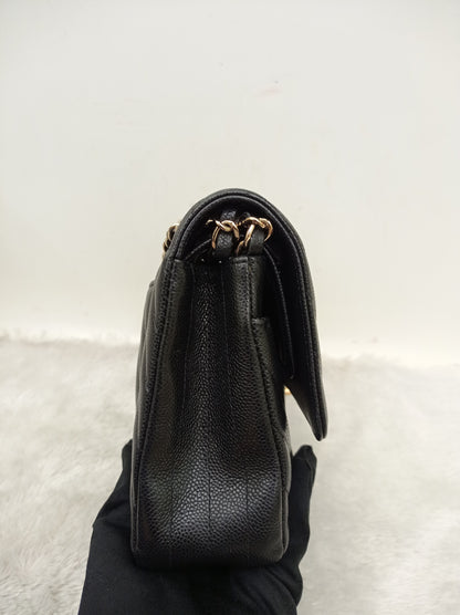 Chanel Medium Chevron Caviar Black GHW DF #30