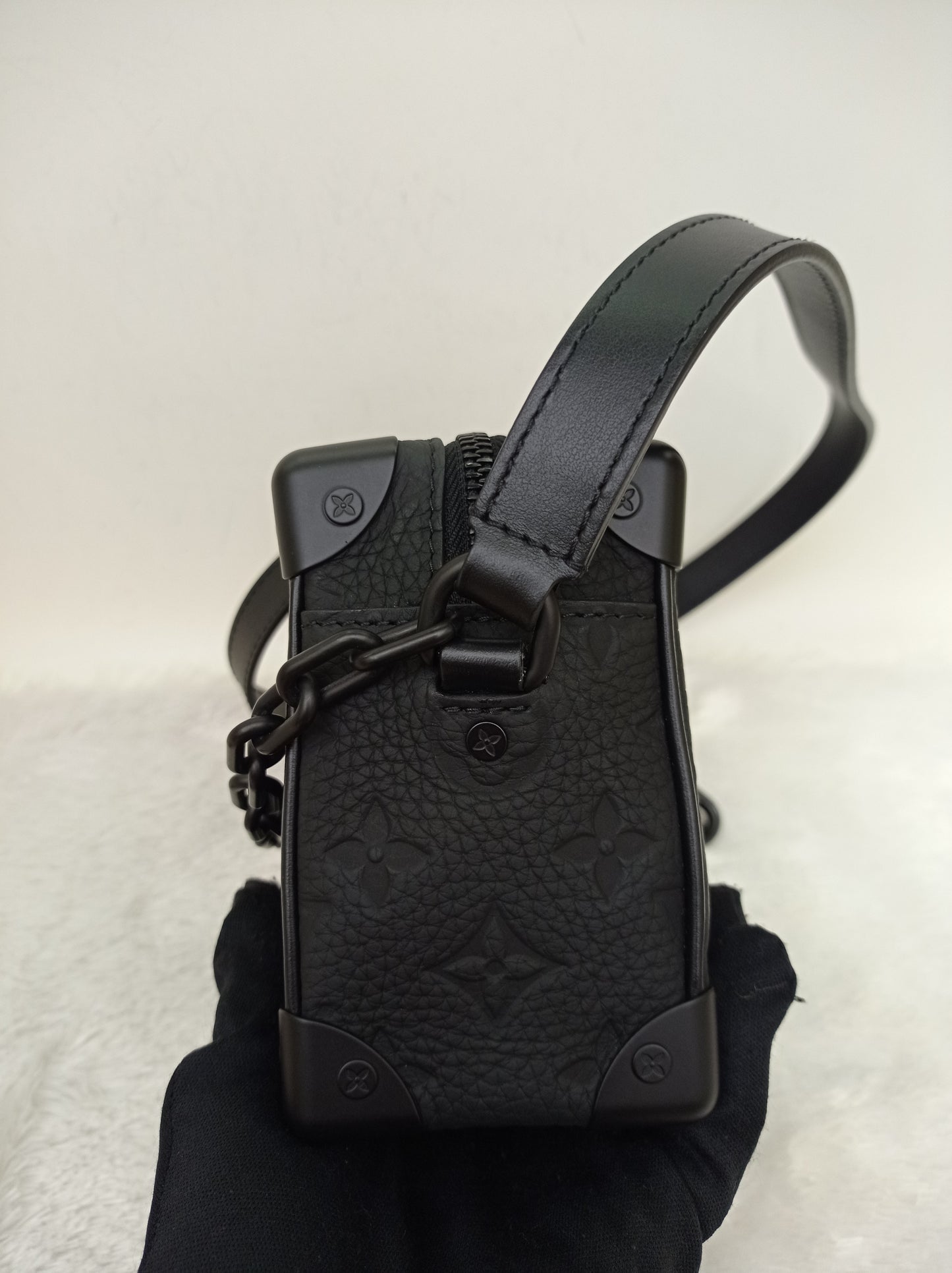 LV Mini Side Trunk Taurillon Monogram Noir 2021 (CHIP)