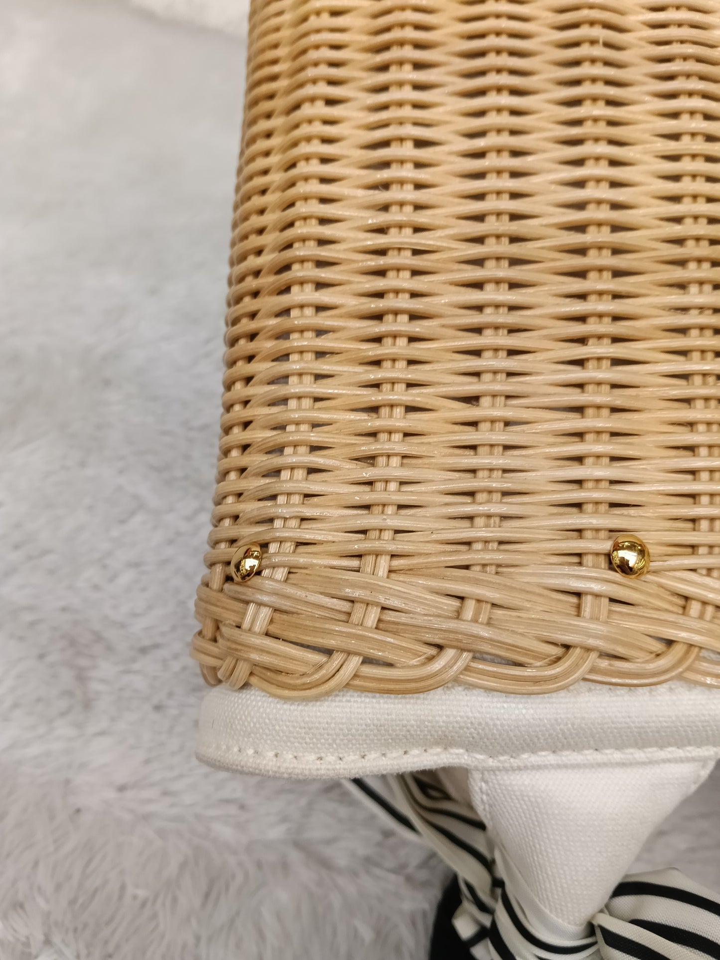 Prada Midollino Canapa Naturale Bianco GHW
