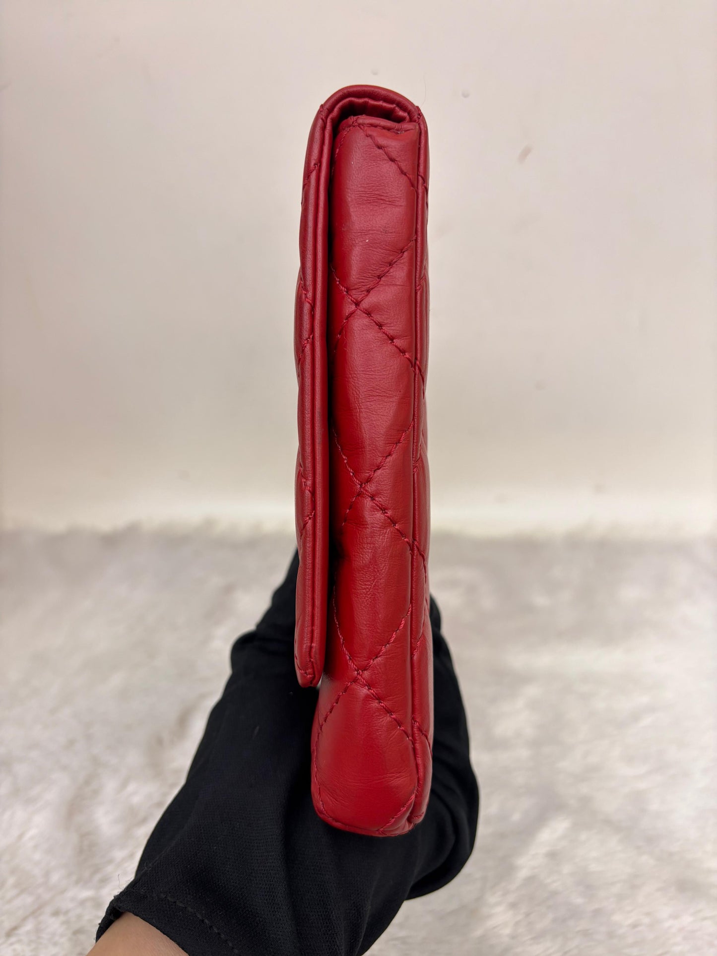 Chanel 2.55 Reissue Fold Over Clutch Calfskin Red GHW #26