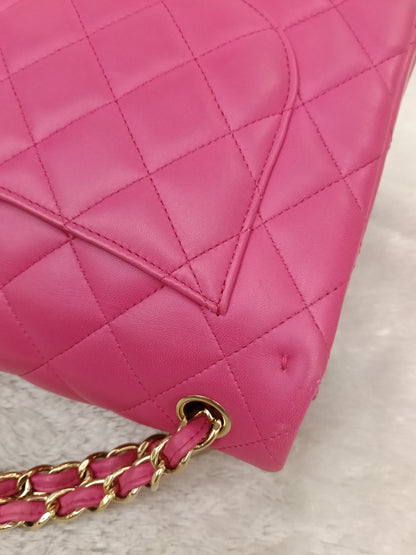 Chanel Jumbo Lamb Fuchsia GHW DF #21