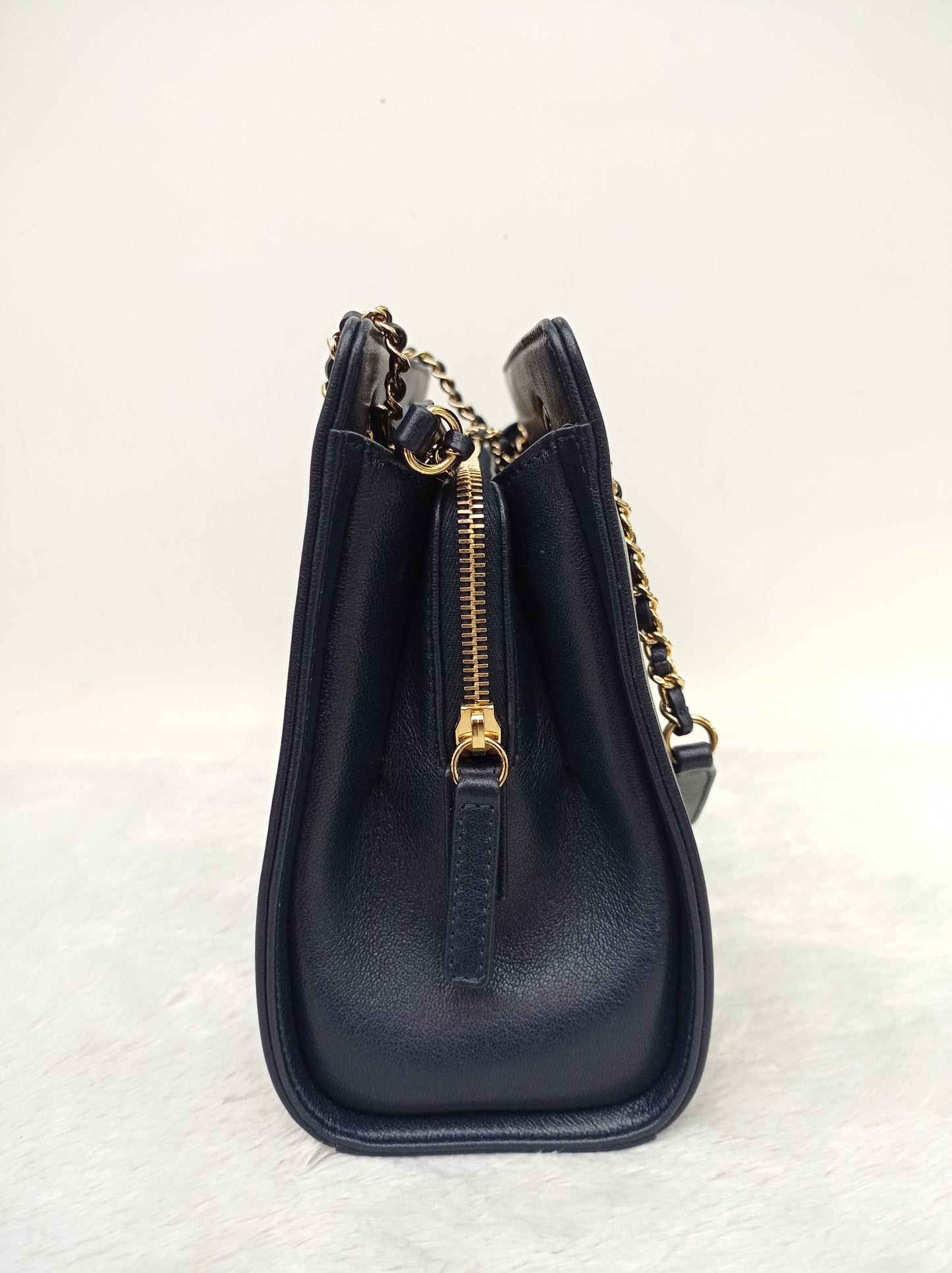 Chanel Mademoiselle Tote Calfskin Navy Blue GHW #23