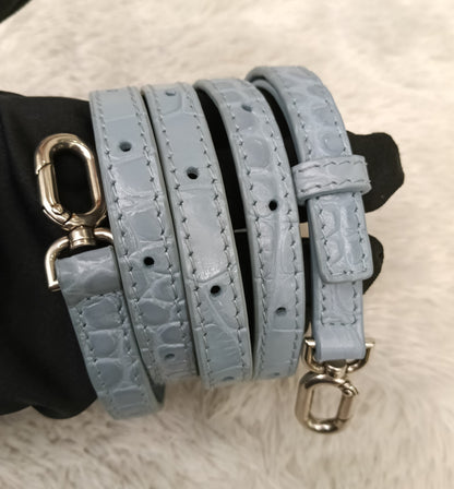 Balenciaga Hourglass XS Top Handle Croco Blue Grey SHW 2021