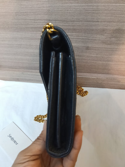YsL WOC 22 Matelasse Monogramme Grained Black GHW 2018