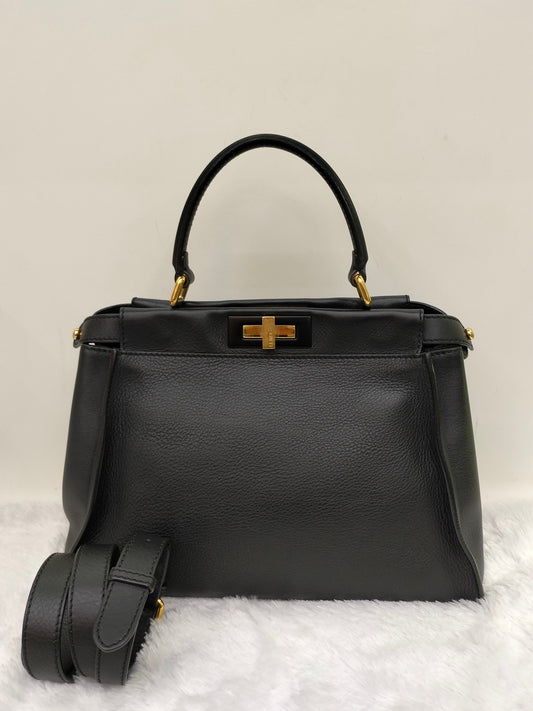 Fendi Peekaboo Reguler Black GHW