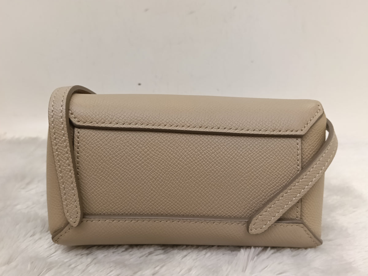 Celine Pico Belt Grained Light Taupe GHW 2020